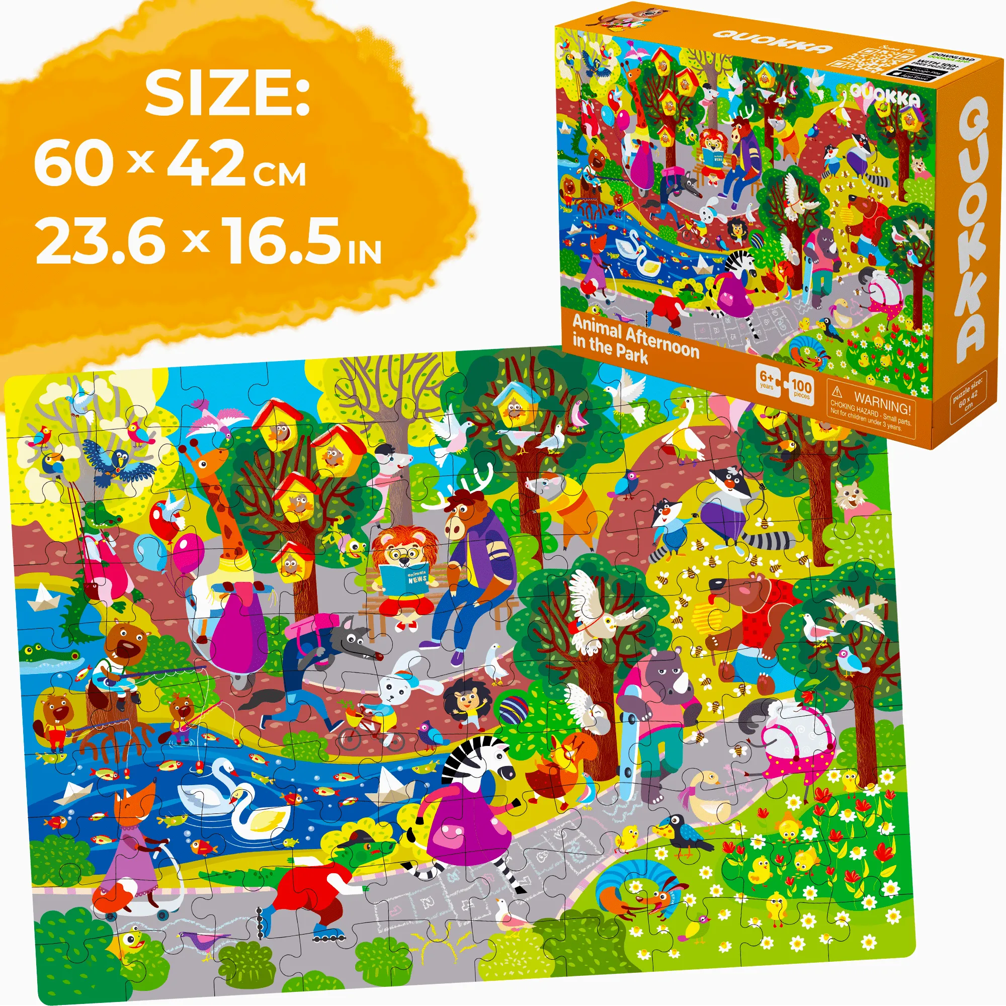 100 Pcs Puzzles for Kids | Wild Animals, Floral