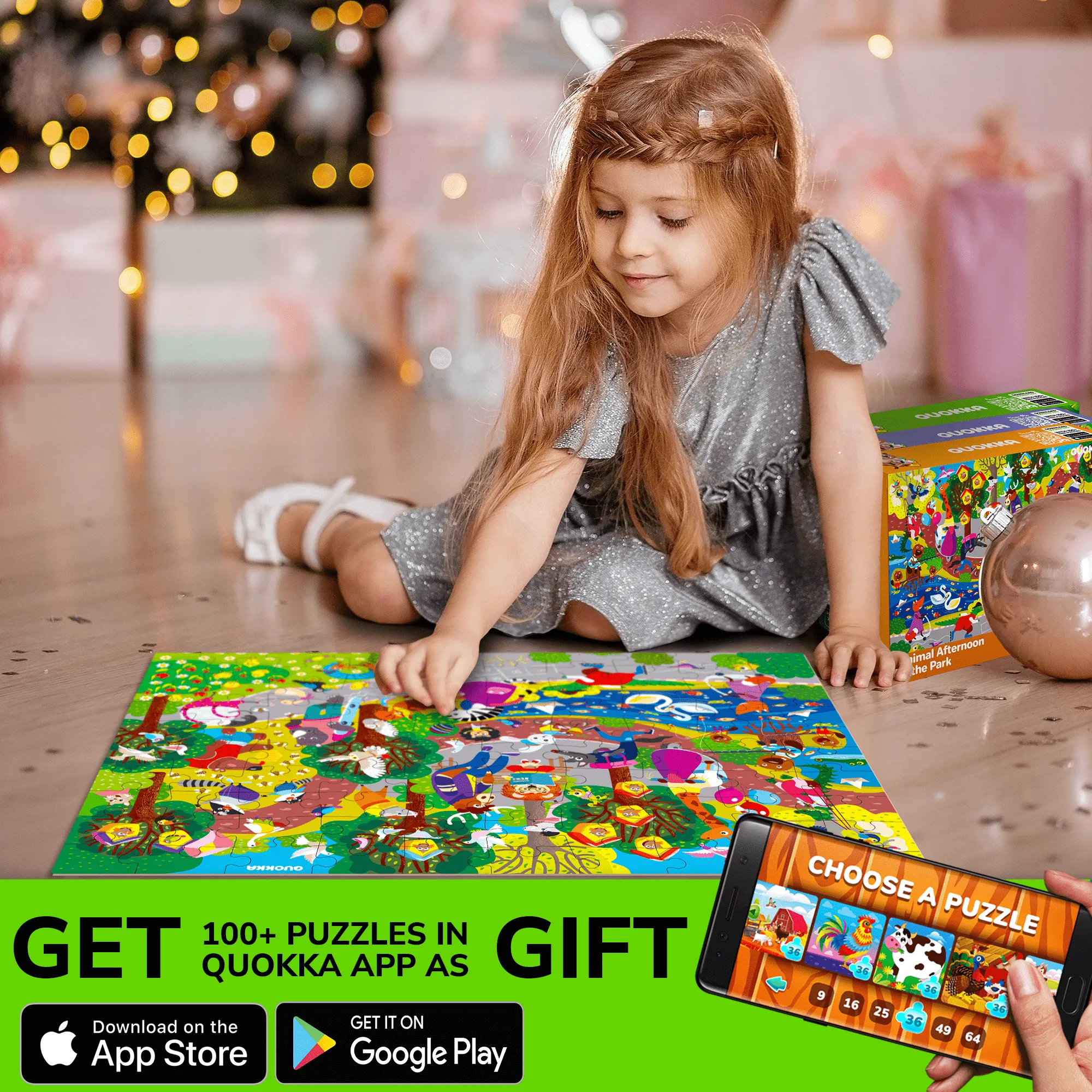 100 Pcs Puzzles for Kids | Wild Animals, Floral