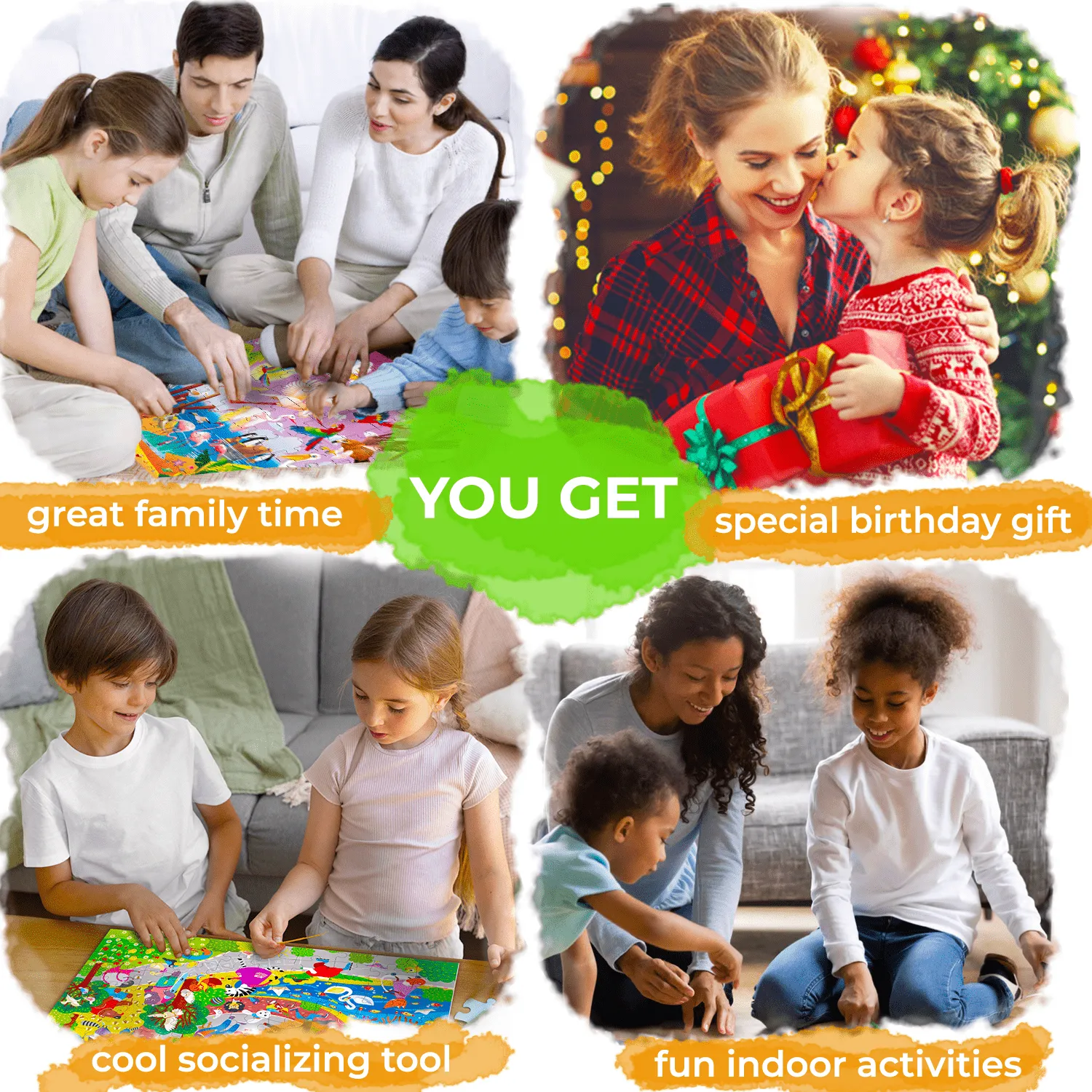 100 Pcs Puzzles for Kids | Wild Animals, Floral