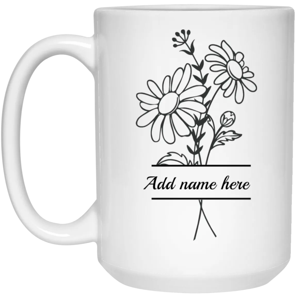 15oz Personalized Daisy Mug