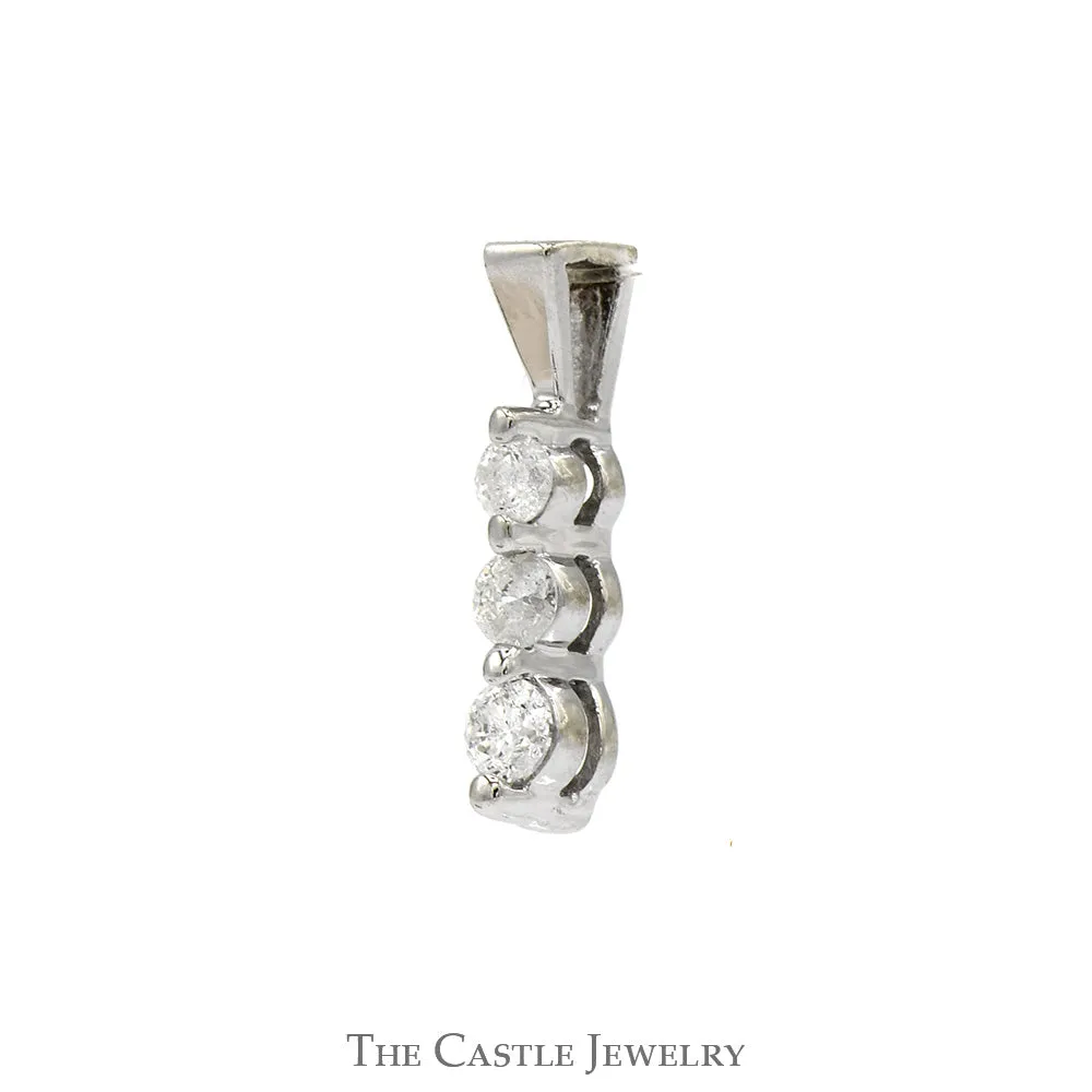 .20cttw 3 Stone Diamond Pendant in 10k White Gold