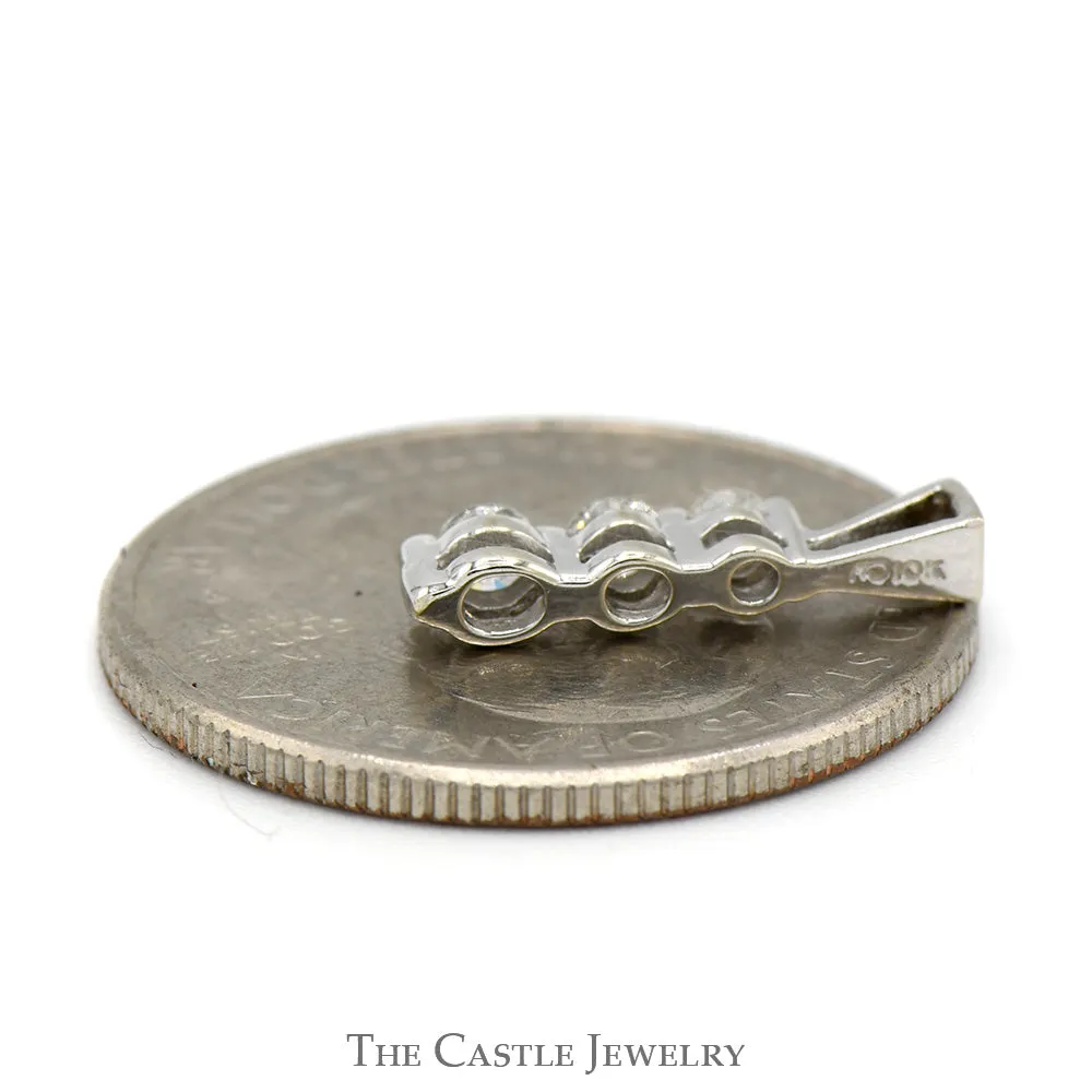 .20cttw 3 Stone Diamond Pendant in 10k White Gold