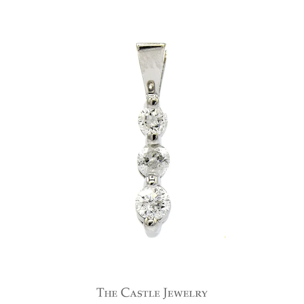 .20cttw 3 Stone Diamond Pendant in 10k White Gold