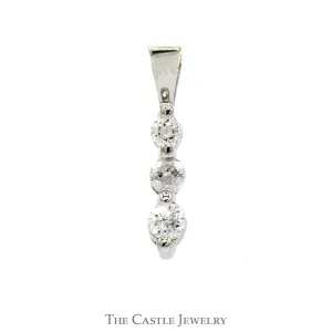 .20cttw 3 Stone Diamond Pendant in 10k White Gold