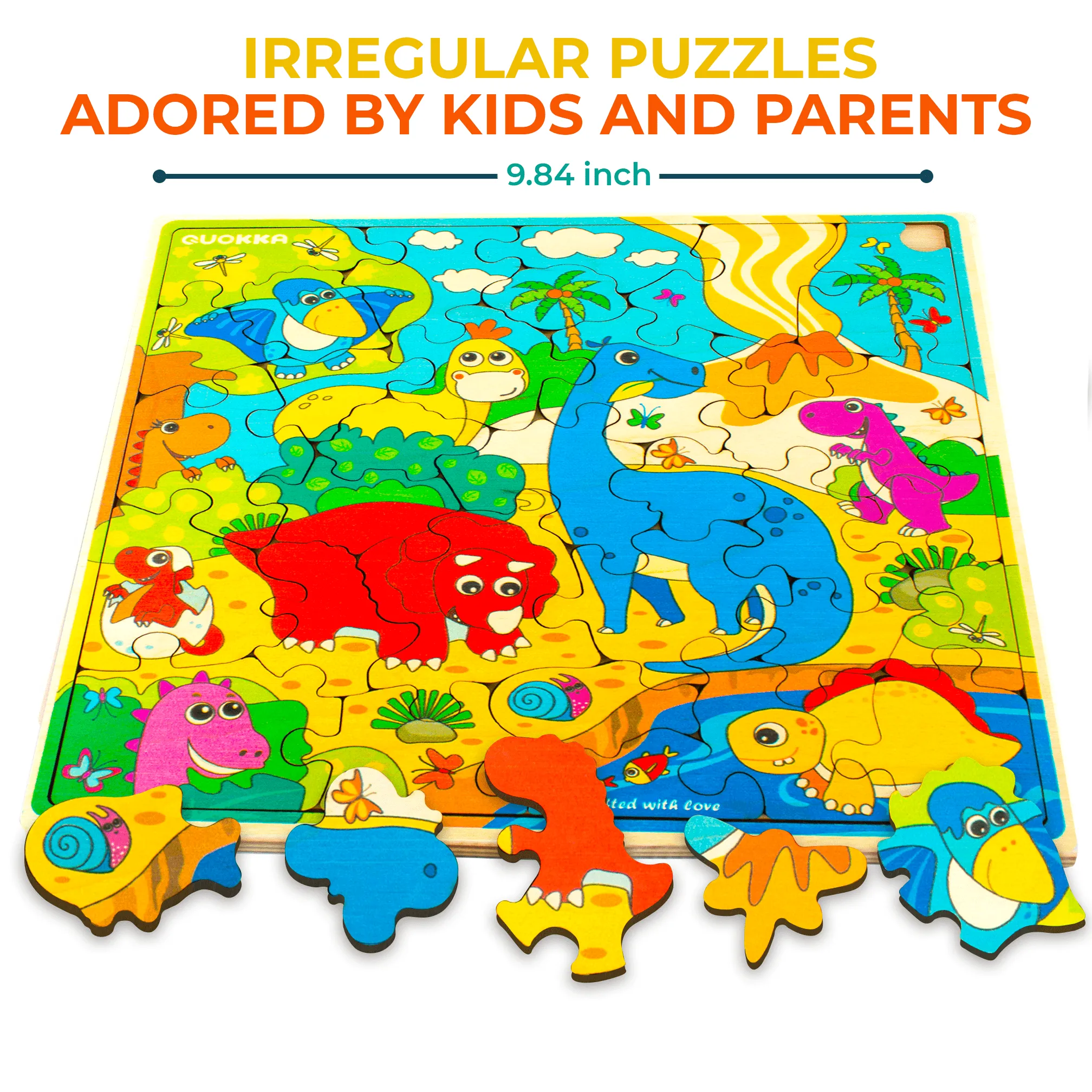 28 Pieces Wooden Puzzles for Kids | Dino