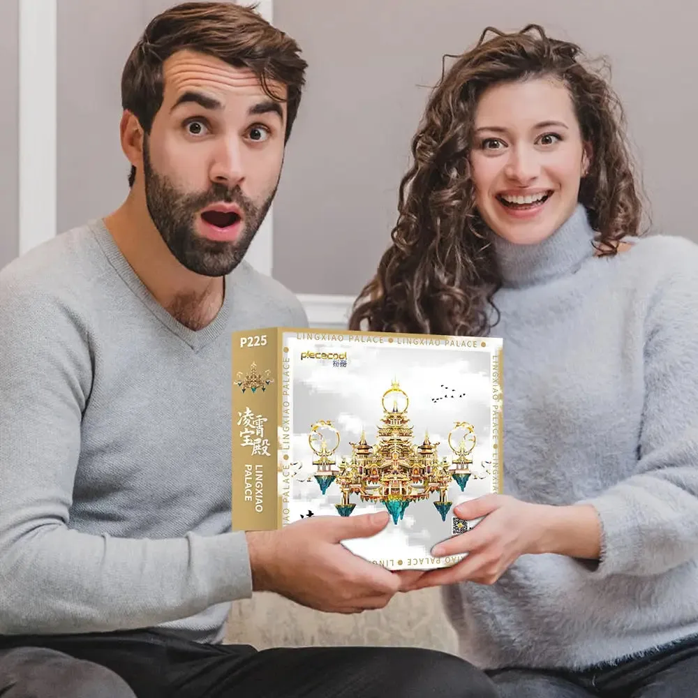 3d Metal Puzzle Lingxiao Palace Assembly Model Kits for Kids Adult Jigsaw Diy Set for Brain Teaser Home Decoration