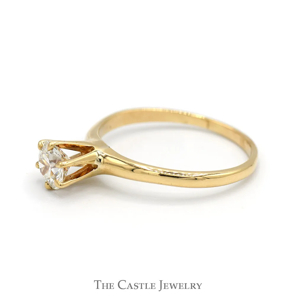 .54ct Old European Cut Diamond Solitaire Engagement Ring in 14k 6 Prong Setting