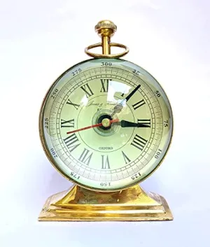 A R S Enterprises 2 INCH Handmade l Maritime Brass Table Clock Vintage Style Ship Desk Clock for Study Table, Office, Bedroom, Living Room, Home Decor, Unique Beautiful Gifting Item