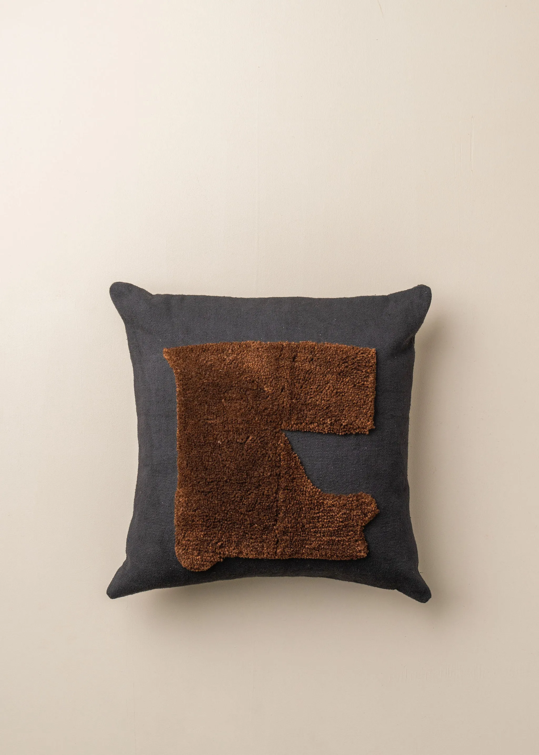 Abstract Square Cushion - Black/Chocolate