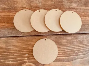 Acrylic Circle Keychain Blanks - Set of 5 2.5" Diameter