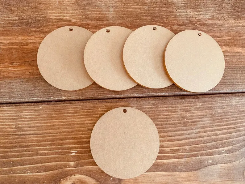 Acrylic Circle Keychain Blanks - Set of 5 2.5" Diameter