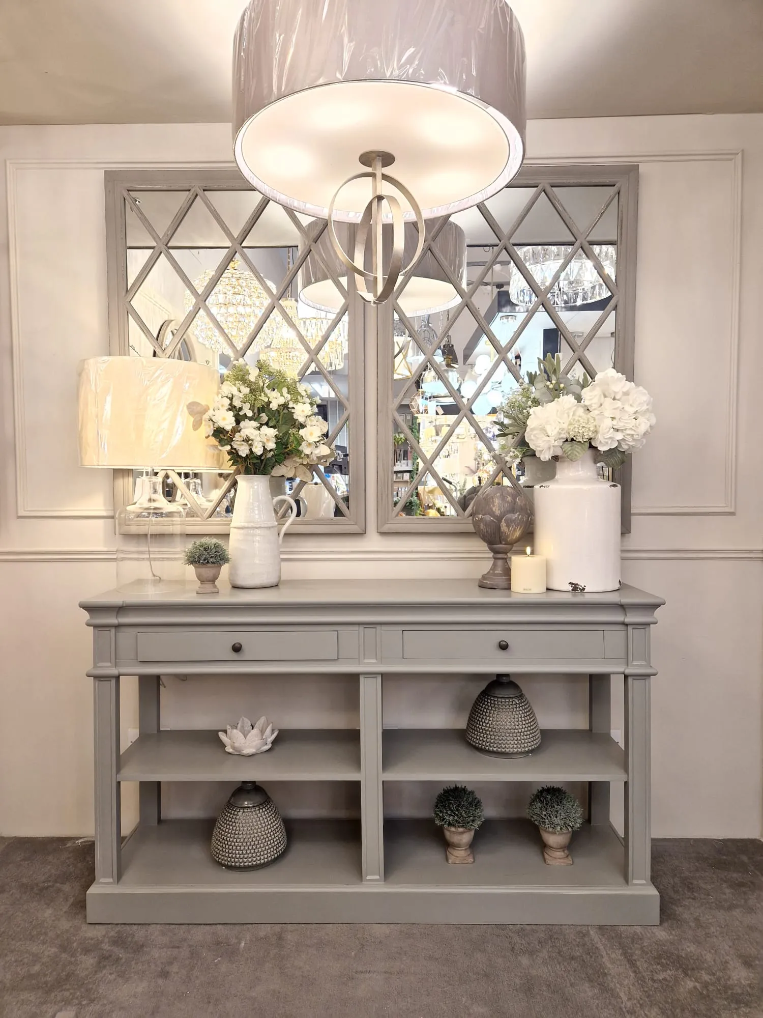Ailish Rectangular Diamond Design Mirror