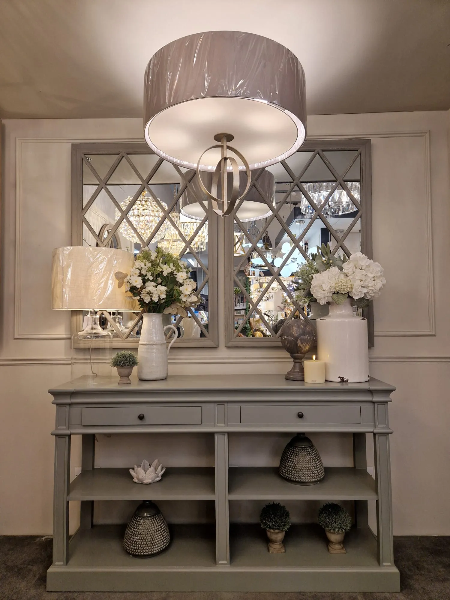 Ailish Rectangular Diamond Design Mirror