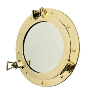 ALFAMART HT Nautical Brass Gold 12" Ship Porthole Window – Authentic Maritime Decor for Wall or Door