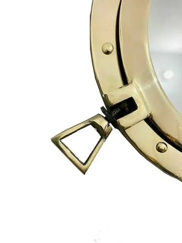 ALFAMART HT Nautical Brass Gold 12" Ship Porthole Window – Authentic Maritime Decor for Wall or Door