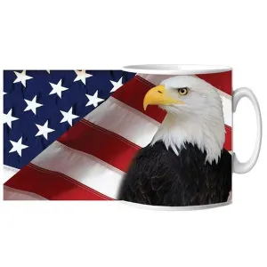 American Flag with Eagle Ceramic Mug 15 oz