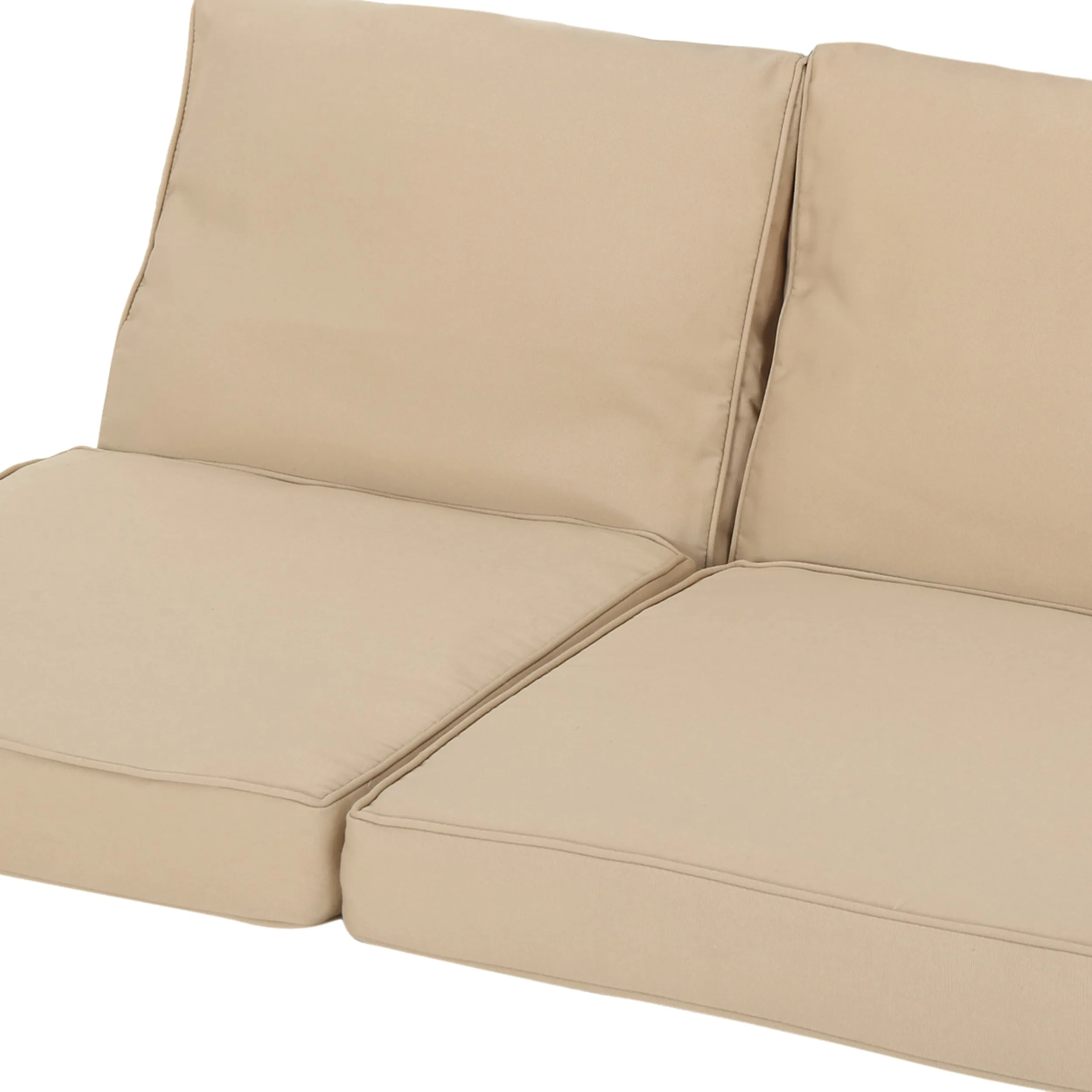Atiyah Outdoor Water Resistant Fabric Loveseat Cushions with Piping