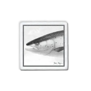 Atlantic Salmon Marble Stone Coasters - Set of 4