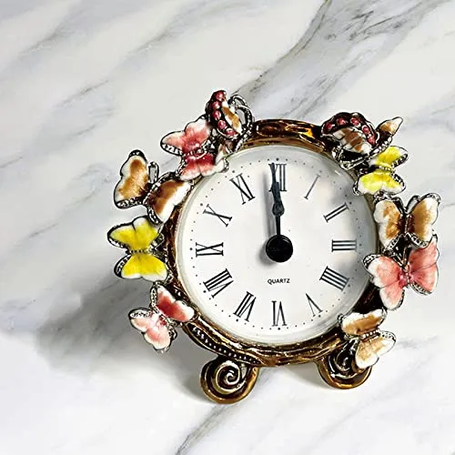 ATORSE® Retro Vintage Table Clock Battery Operated Roman Numerals Rustic Metal Clock
