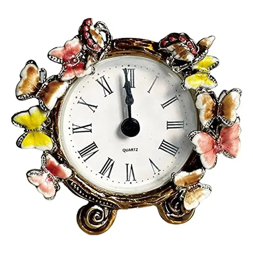 ATORSE® Retro Vintage Table Clock Battery Operated Roman Numerals Rustic Metal Clock