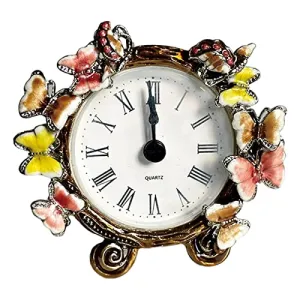 ATORSE® Retro Vintage Table Clock Battery Operated Roman Numerals Rustic Metal Clock