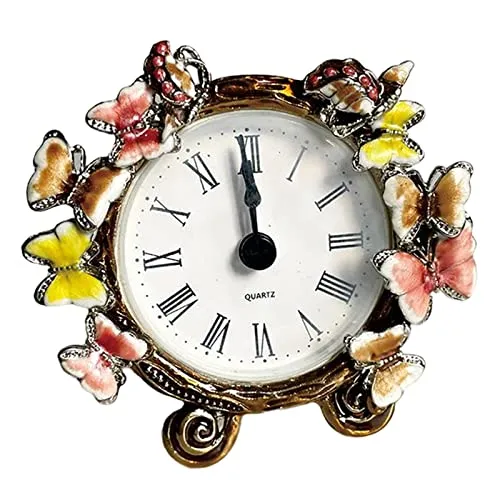 ATORSE® Retro Vintage Table Clock Battery Operated Roman Numerals Rustic Metal Clock