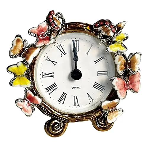 ATORSE® Retro Vintage Table Clock Battery Operated Roman Numerals Rustic Metal Clock