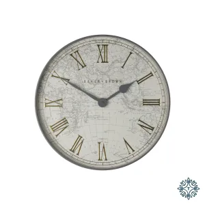 Baker and brown atlas clock white 50cm