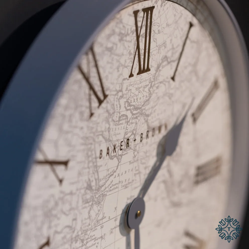 Baker and brown atlas clock white 50cm