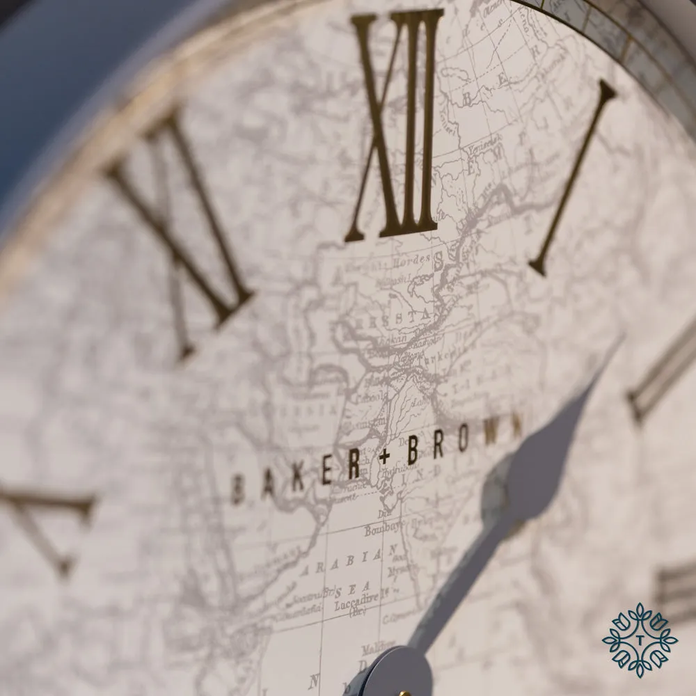 Baker and brown atlas clock white 50cm