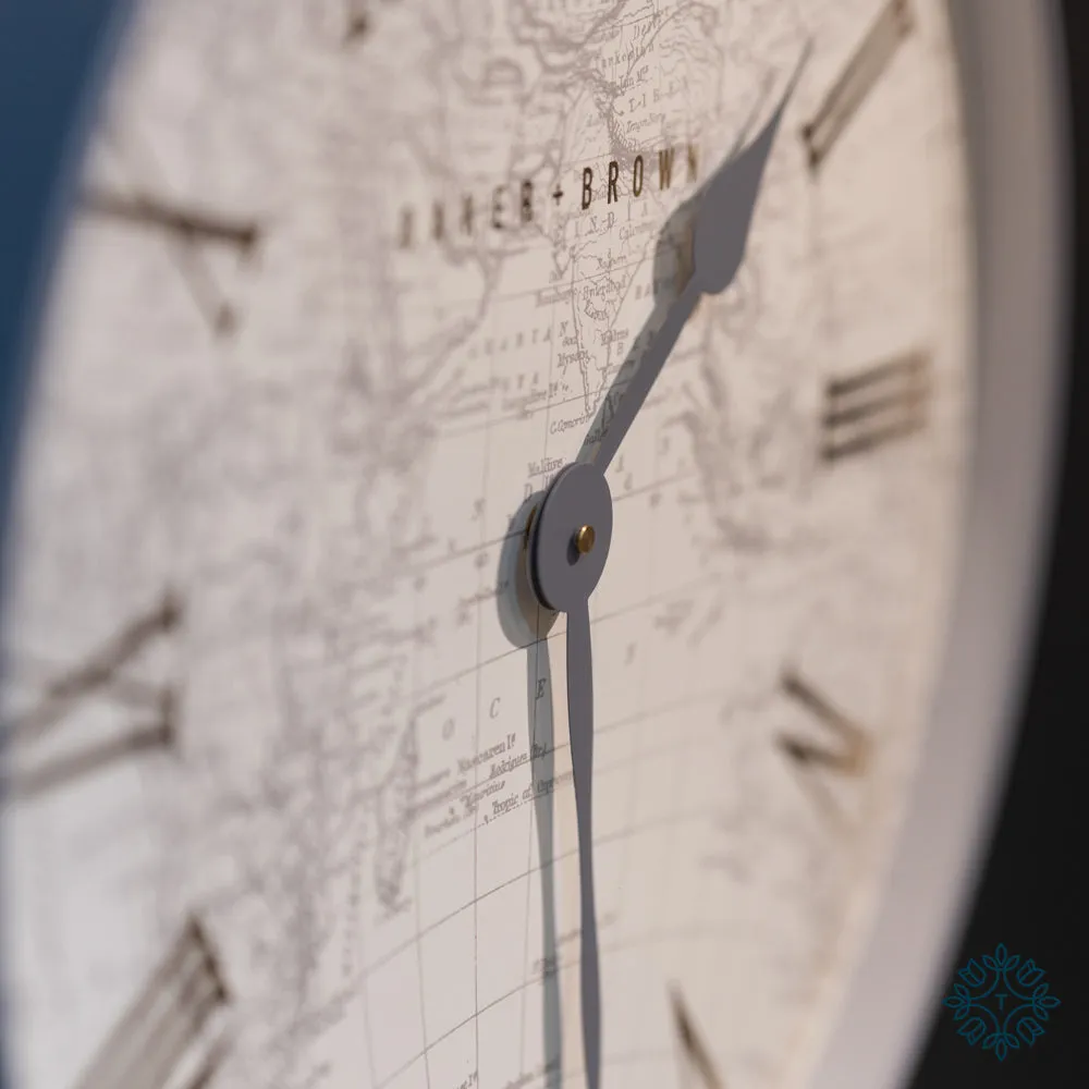 Baker and brown atlas clock white 50cm