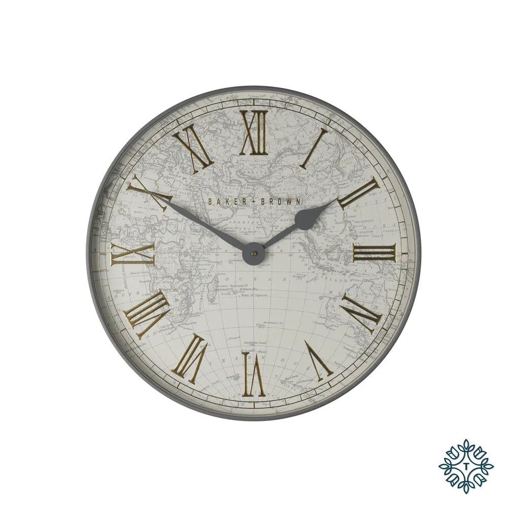 Baker and brown atlas clock white 50cm