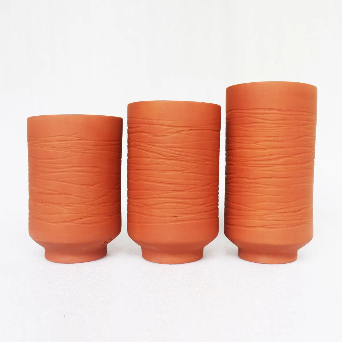 Barrel Terracotta Planters Set of 3 (Large,Medium,Small)