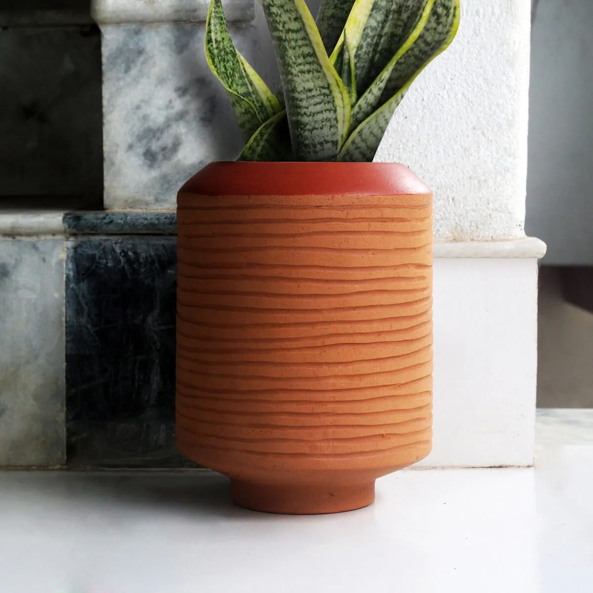 Barrel Terracotta Planters Set of 3 (Large,Medium,Small)