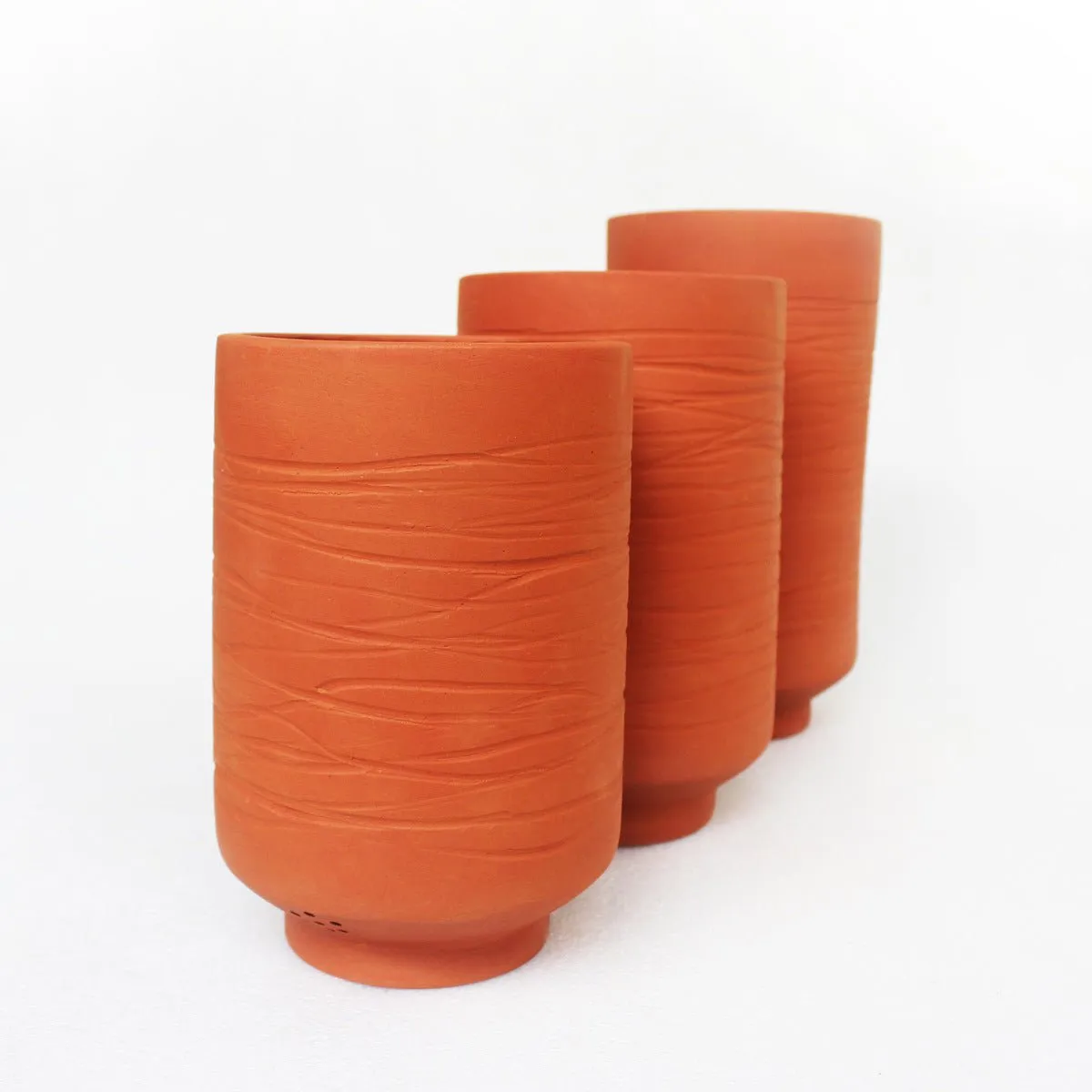 Barrel Terracotta Planters Set of 3 (Large,Medium,Small)