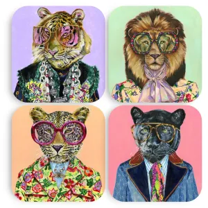 Big Cats Coasters Set/4