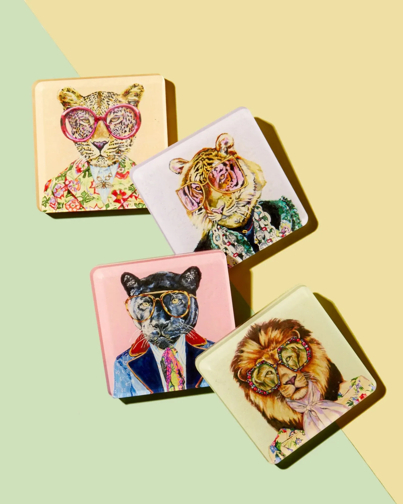 Big Cats S/4 Coasters