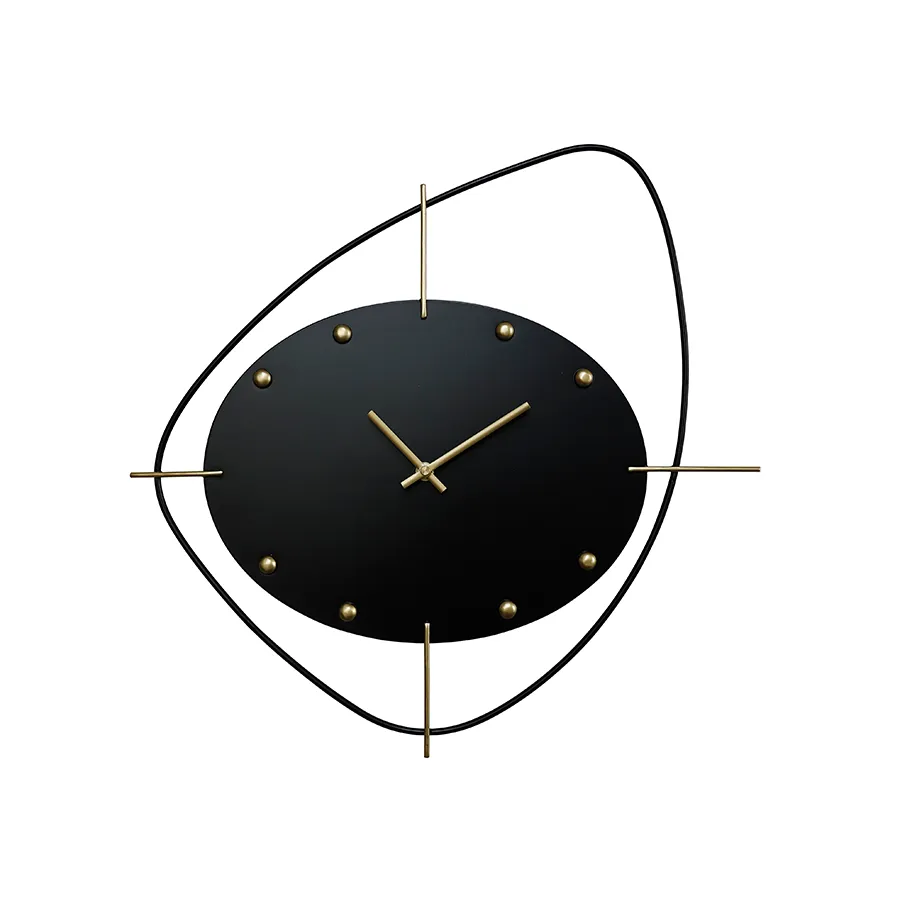 Black Abstract Wall Clock 47cm