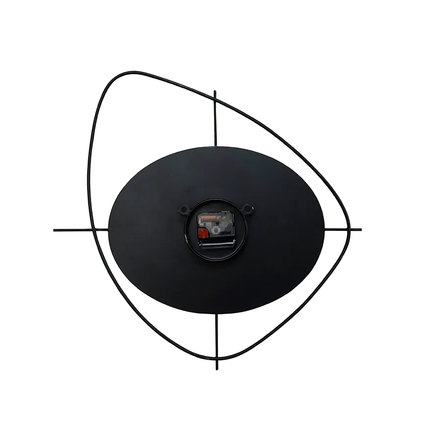 Black Abstract Wall Clock 47cm