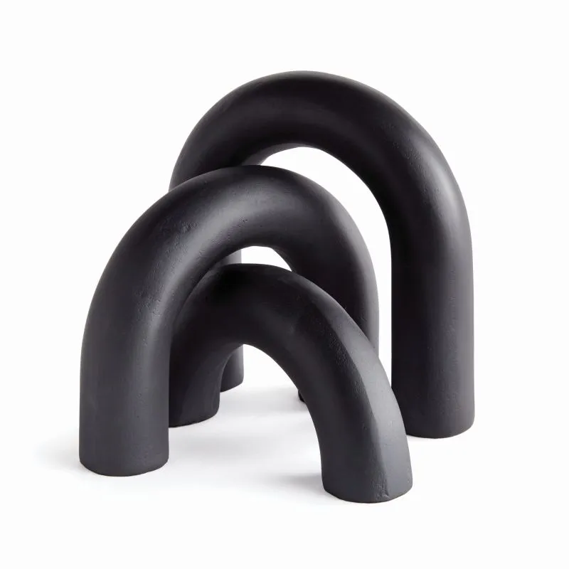 BLACK ARCO SCULPTURES SET OF 3 BY NAPA HOME & GARDEN