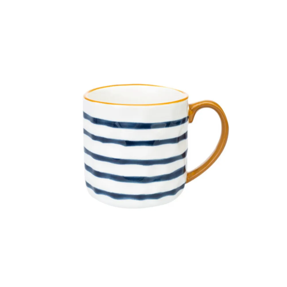 Blue Ceramic Mugs   Spoon
