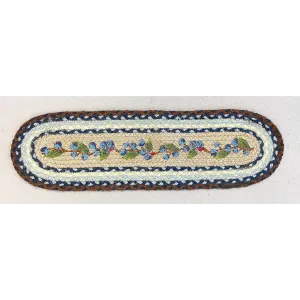 Blueberry Vine Woven Jute Oval Table Runner