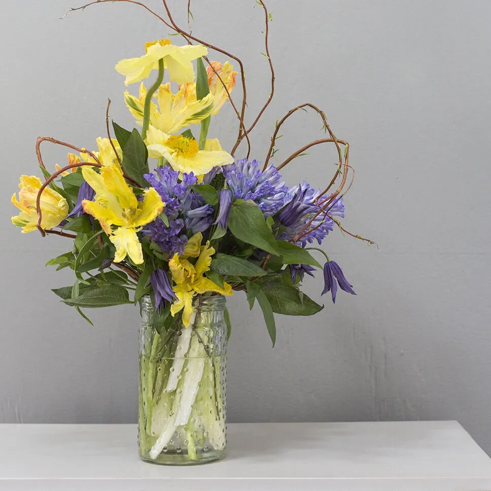 Clear Glass Hobnail Jar Vase