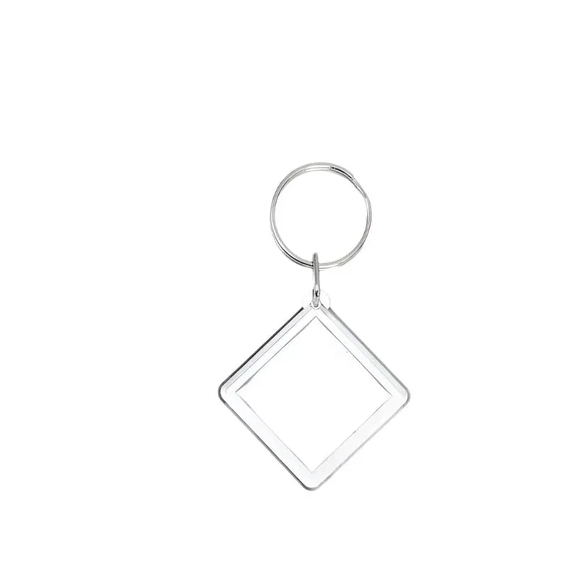 Clear Tassels Acrylic Photo Frame Keychain for DIY