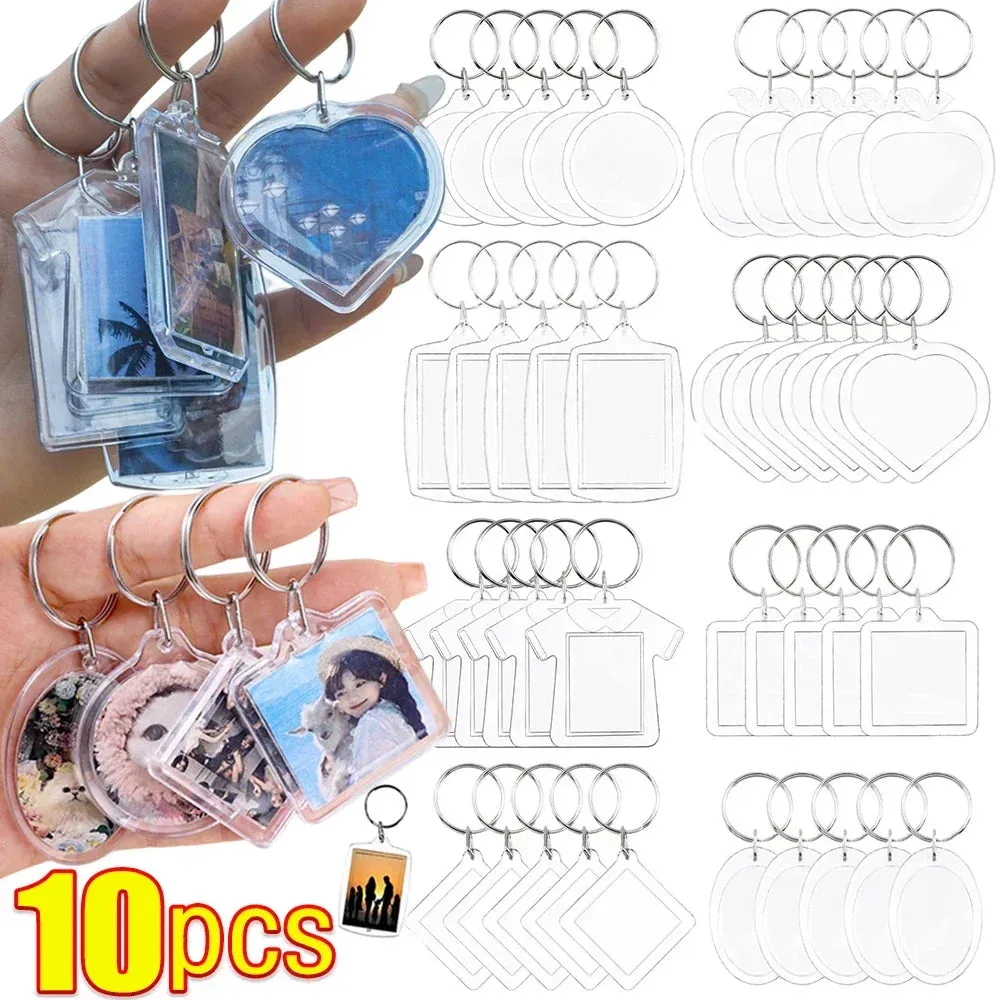 Clear Tassels Acrylic Photo Frame Keychain for DIY