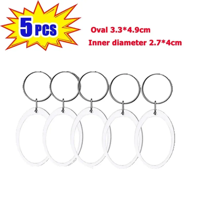 Clear Tassels Acrylic Photo Frame Keychain for DIY