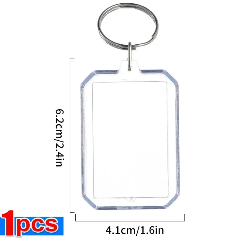Clear Tassels Acrylic Photo Frame Keychain for DIY