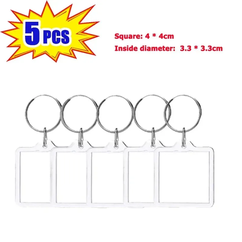 Clear Tassels Acrylic Photo Frame Keychain for DIY