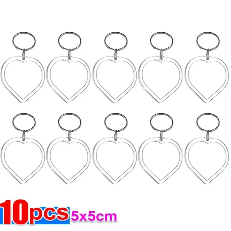Clear Tassels Acrylic Photo Frame Keychain for DIY