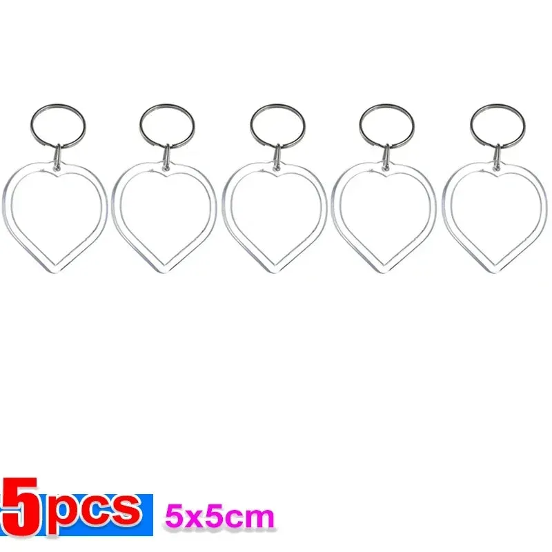 Clear Tassels Acrylic Photo Frame Keychain for DIY